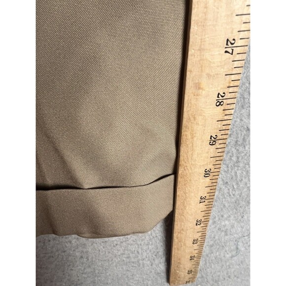 Nike Golf Dri-Fit Golf Pants Men 36X34 Khaki FitDry Pleated Cuffed Swoosh Logo - Picture 9 of 11